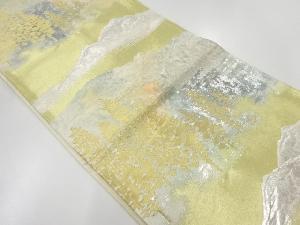 アンティーク　遠山風景模様織出し袋帯（材料）
